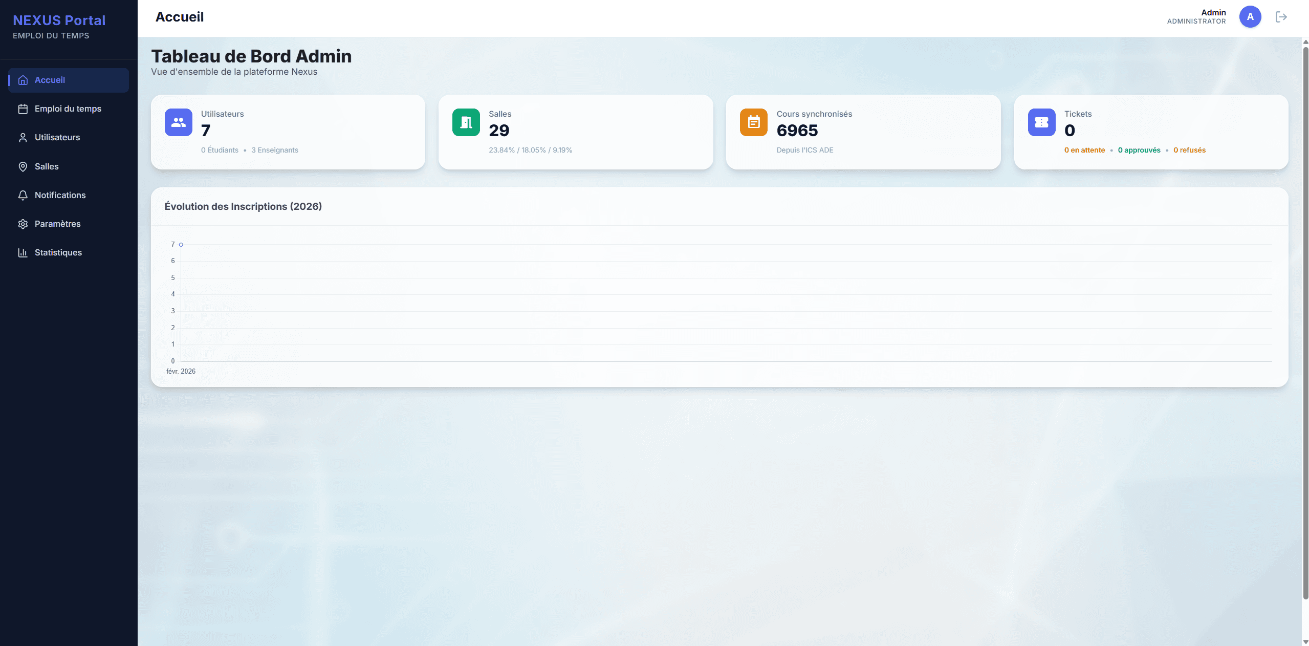 Nexus Portal - Emploi du temps